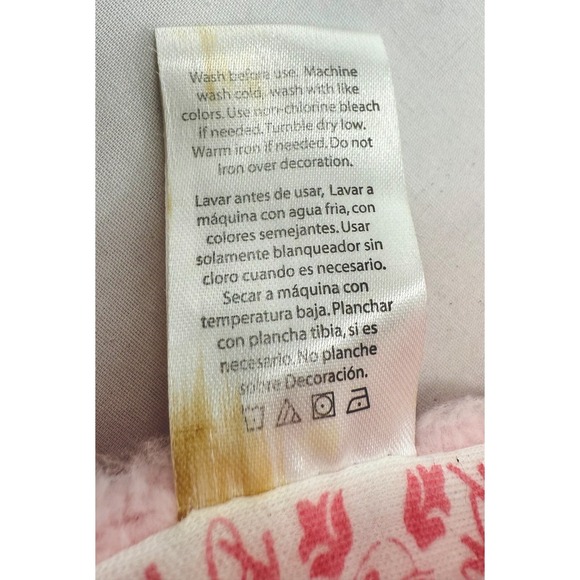 Baby Phat Girlz Pink Sherpa Fleece Blanket Satin Logo Patch One Size EUC - Picture 8 of 8